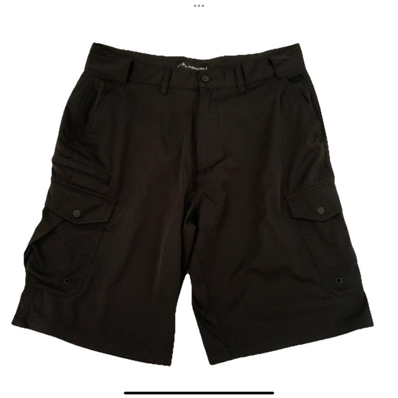 Denali Shorts Men’s 36 Black Cargo Utility 7 Pockets Hiking Performance Fabric - Picture 1 of 15